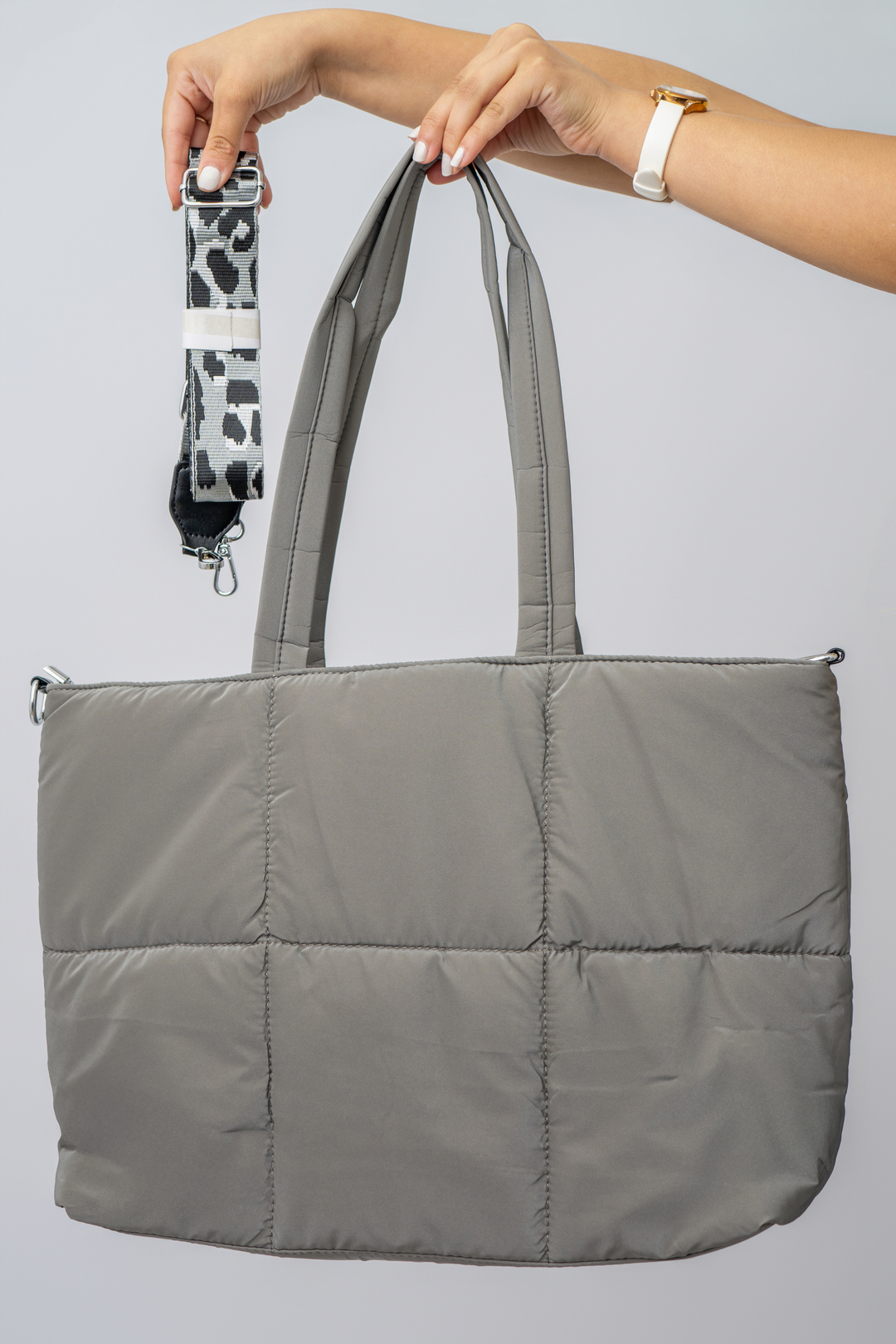 TOTE BAG PUFFER GRIS