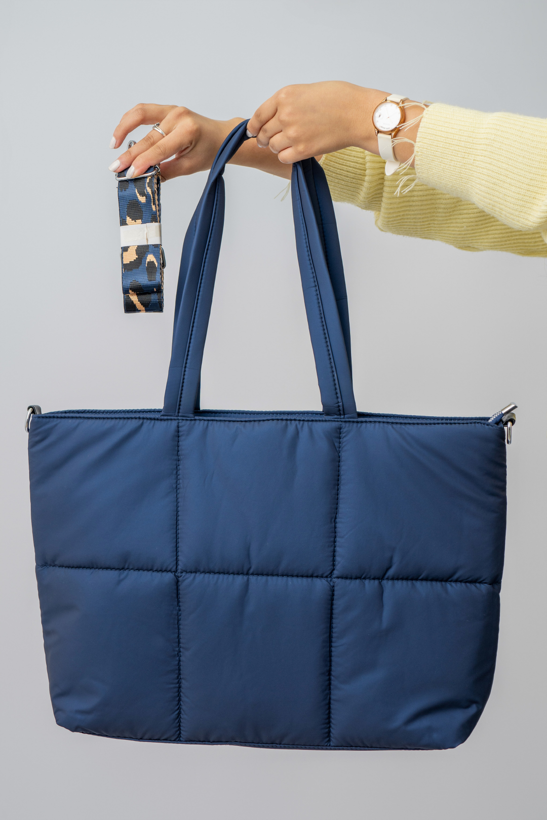 TOTE BAG PUFFER AZUL NOCHE