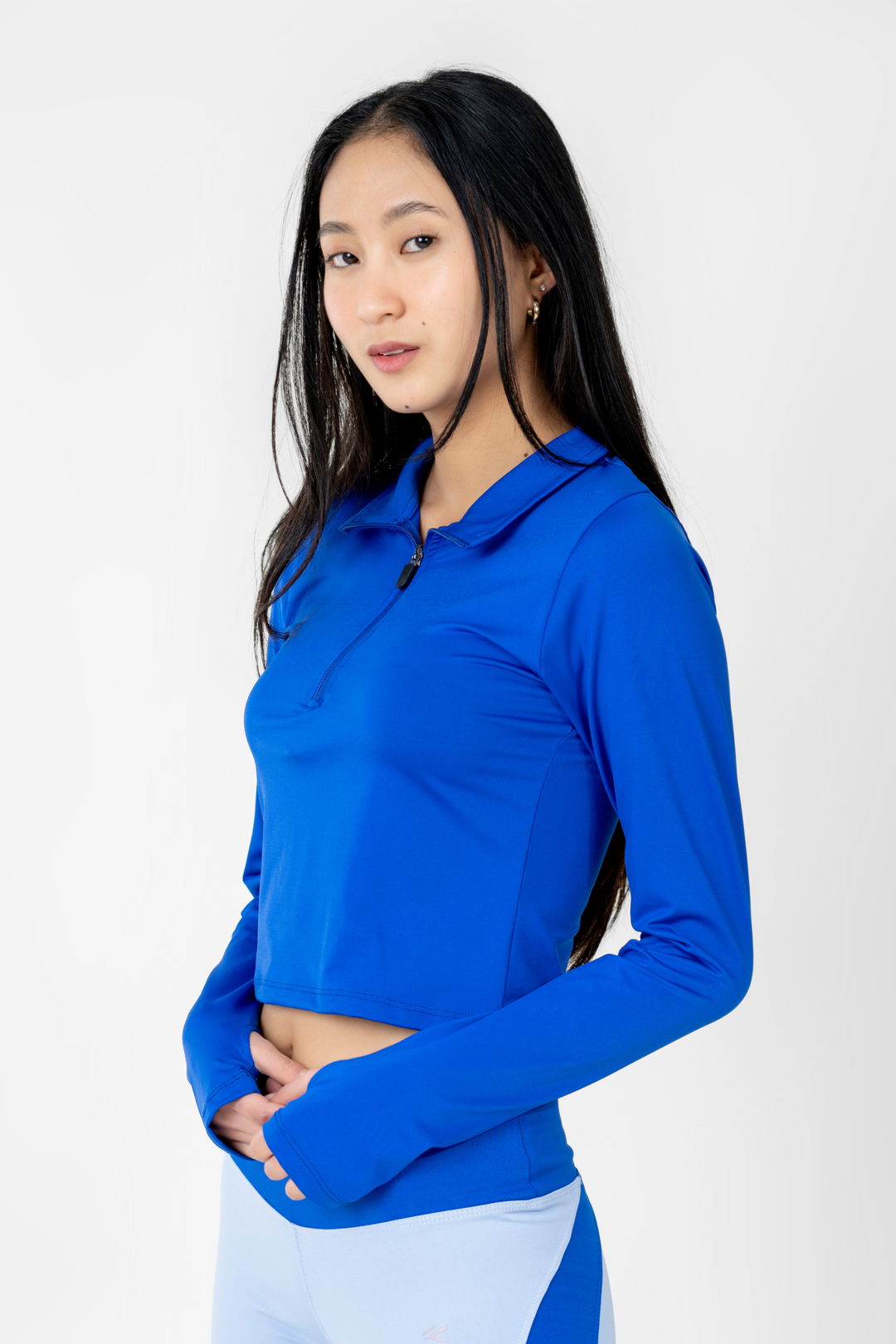 POLO ZIP AZULINO