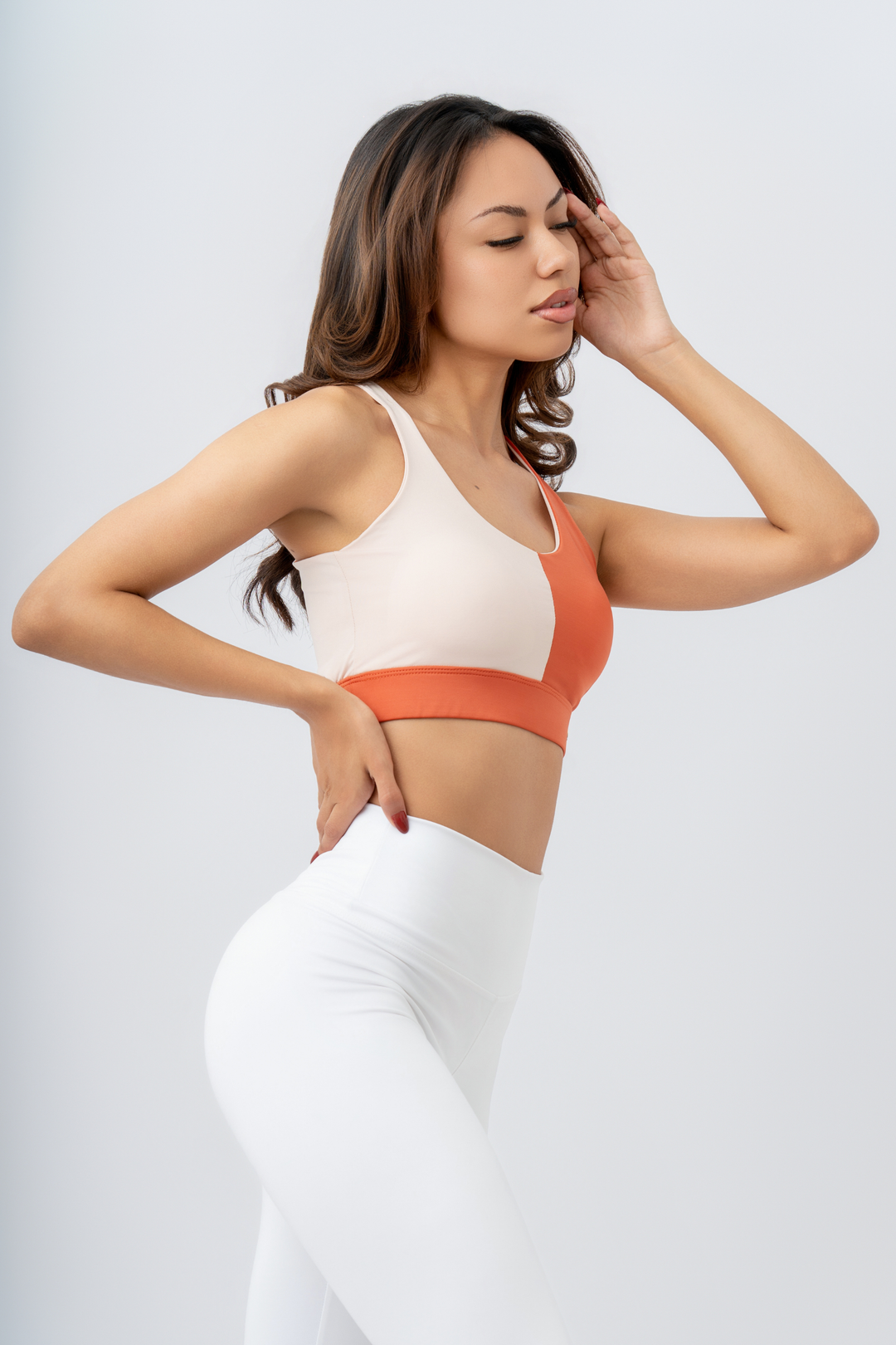TOP CROSSED BICOLOR BEIGE + LADRILLO