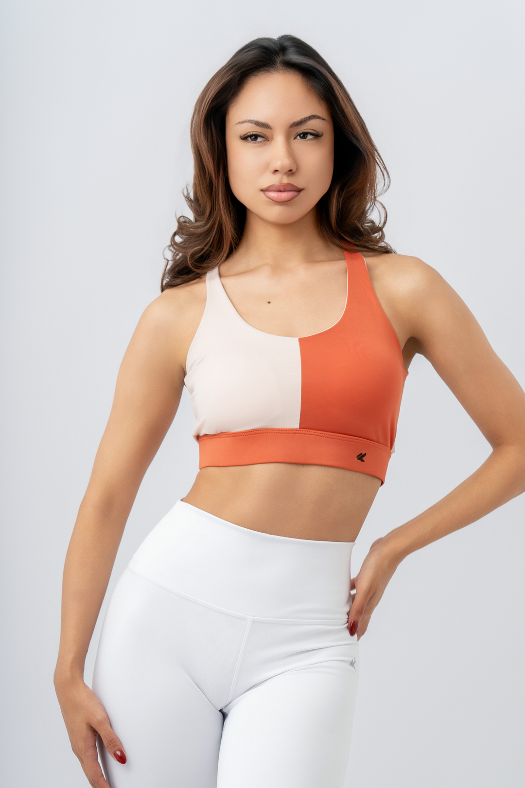TOP CROSSED BICOLOR BEIGE + LADRILLO