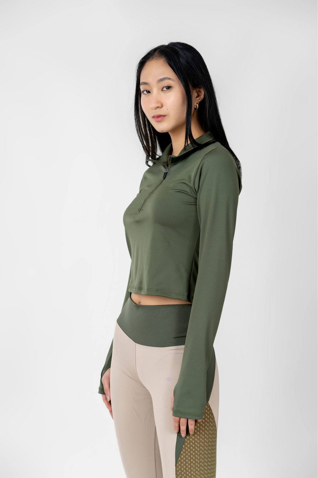 POLO ZIP VERDE MILITAR