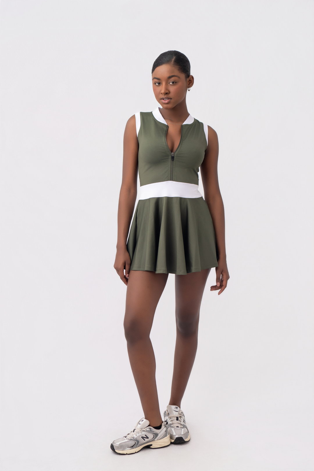 VESTIDO TENIS LUXE VERDE MILITAR