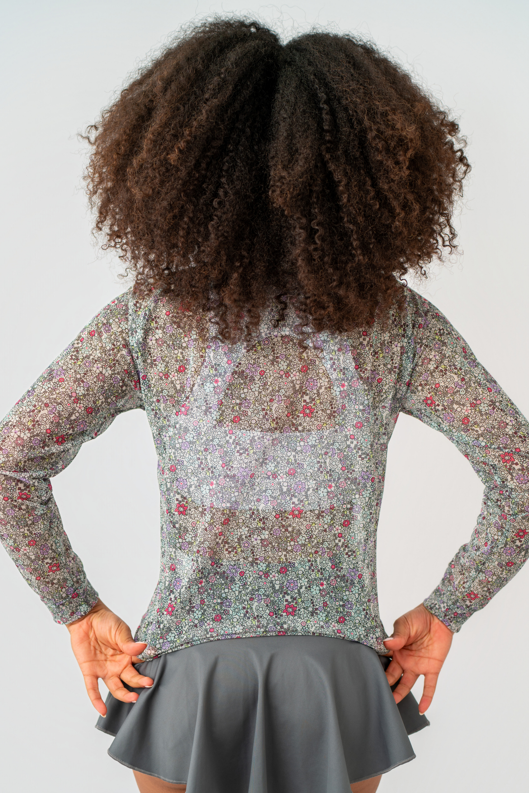 CASACA TUL FLOWERS LILA