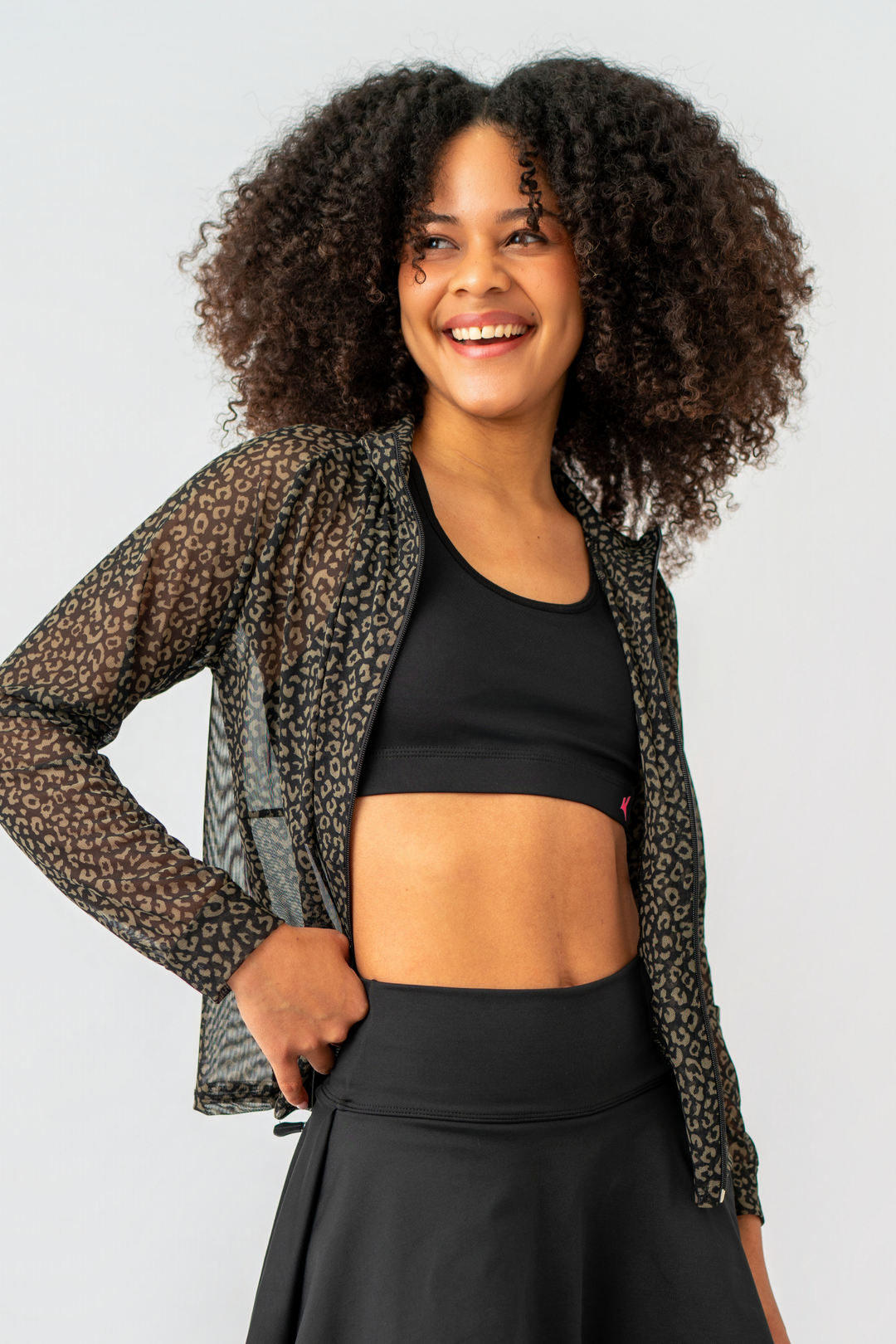 CASACA TUL PRINT NEGRO