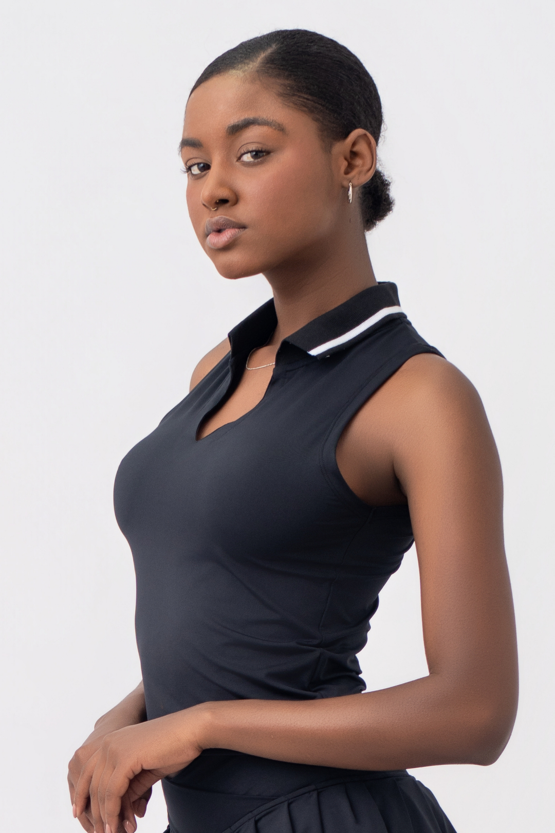 POLO LUXE MANGA CERO NEGRO