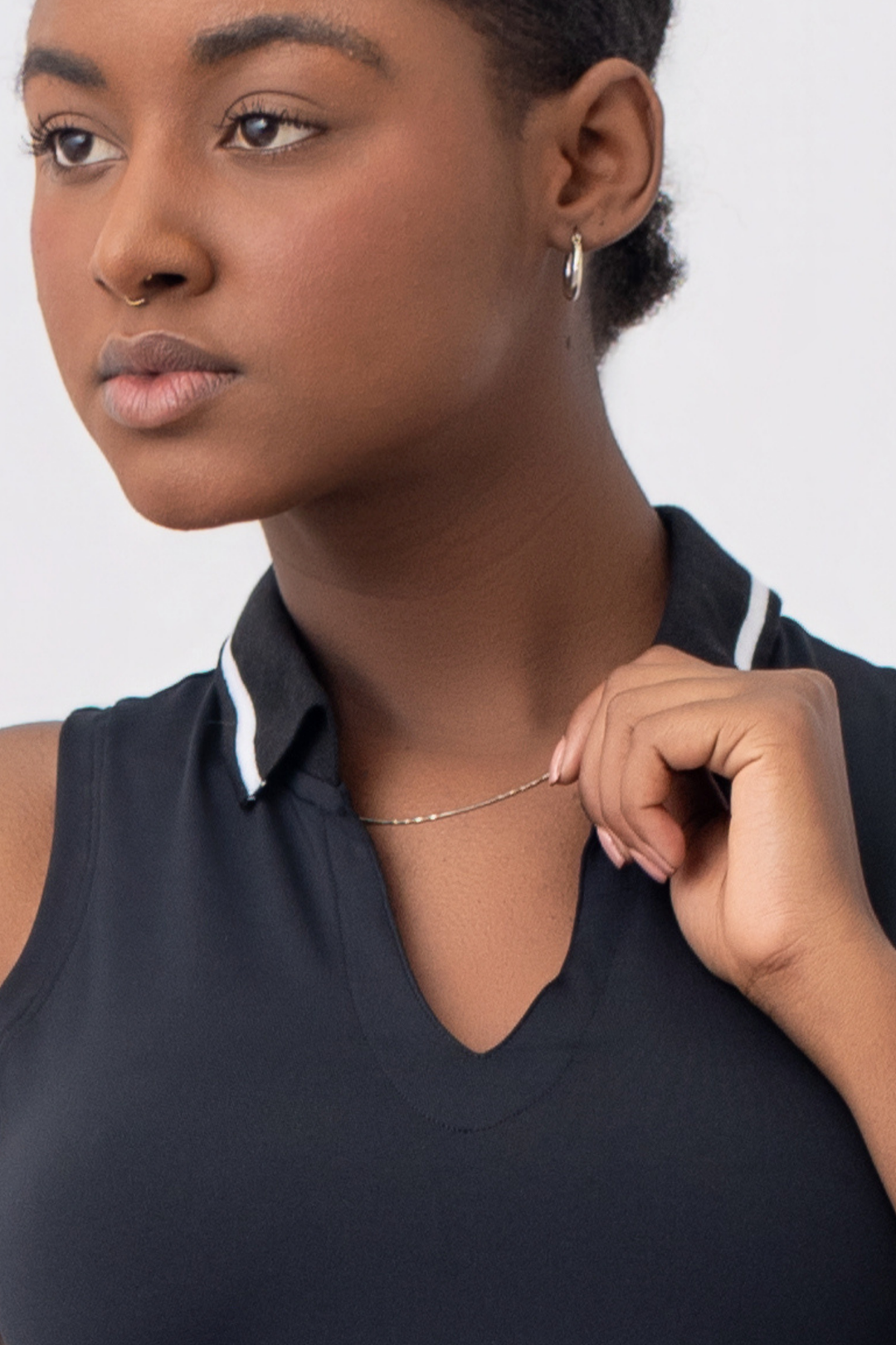 POLO LUXE MANGA CERO NEGRO