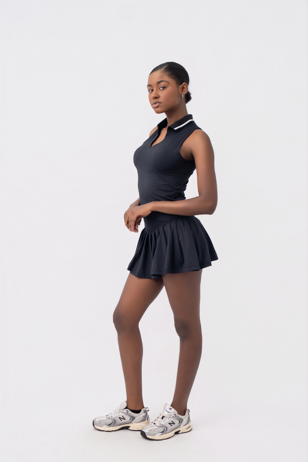 POLO LUXE MANGA CERO NEGRO