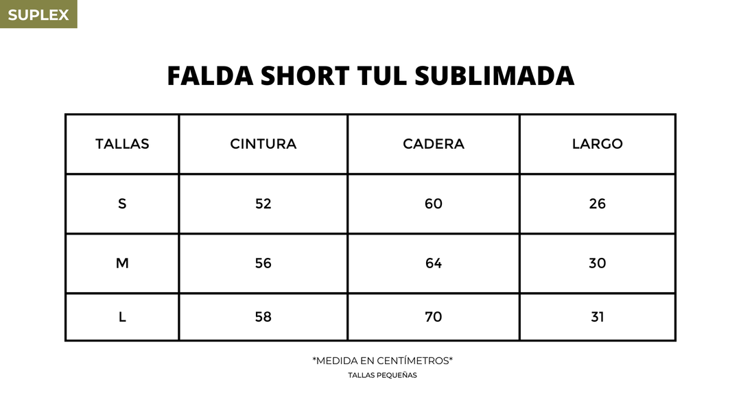 FALDA SHORT TUL SUB23