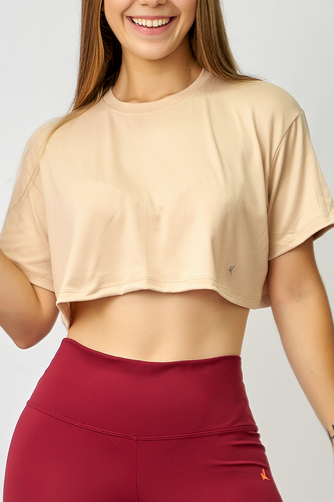 POLO CROP BEIGE