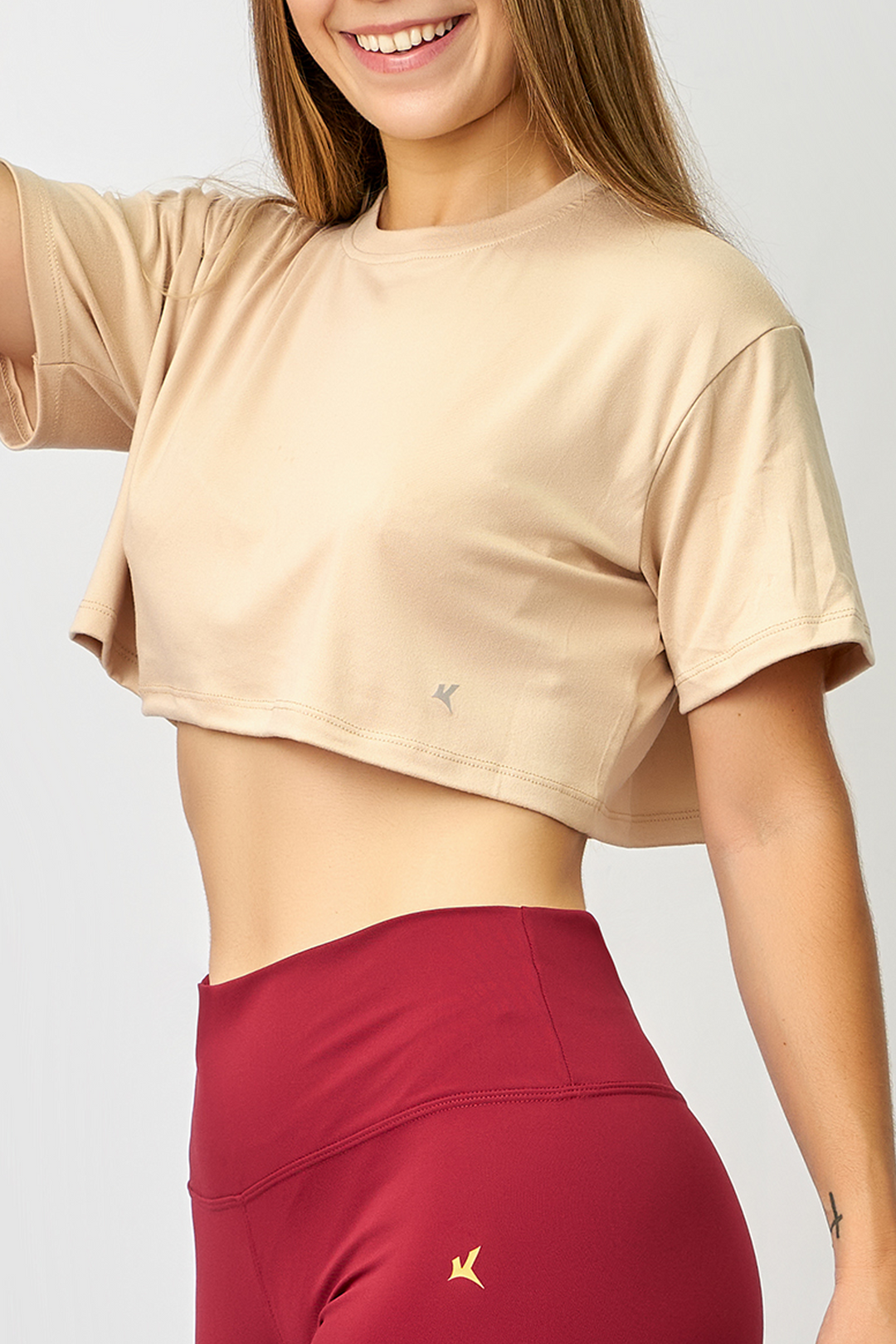 POLO CROP BEIGE
